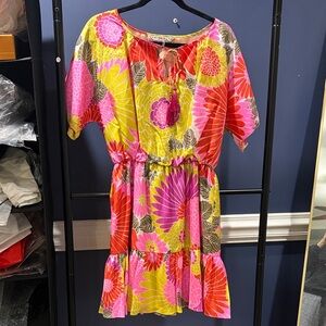 Trina Turk Floral Mini Dress - Pink, Yellow, Orange